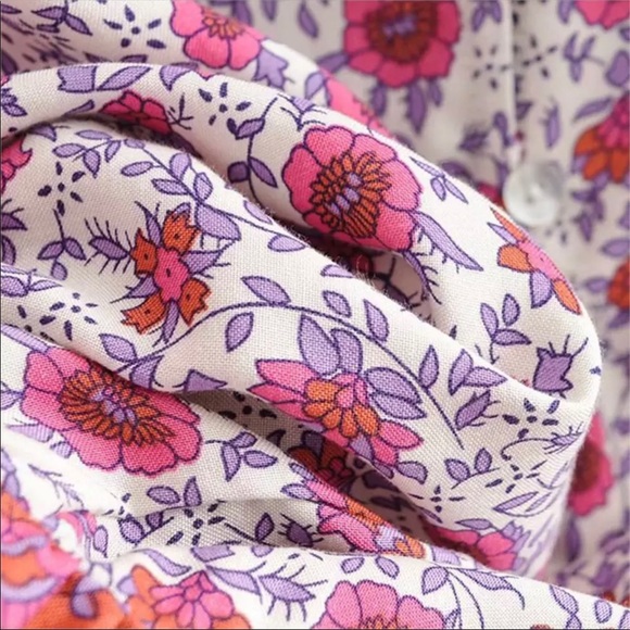 Sleeveless Tank Dress Boho Floral Gypsy Print Pink - Picture 6 of 9